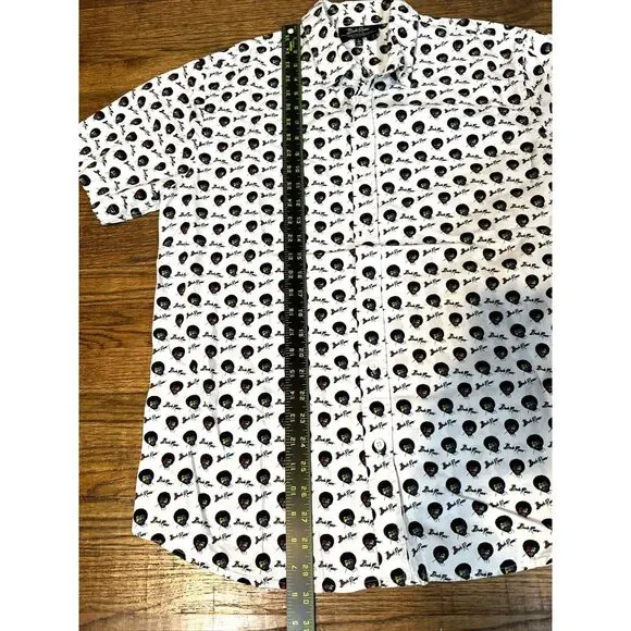 Men's Black and White Casual Button Down Shirt - Picture 8 of 8